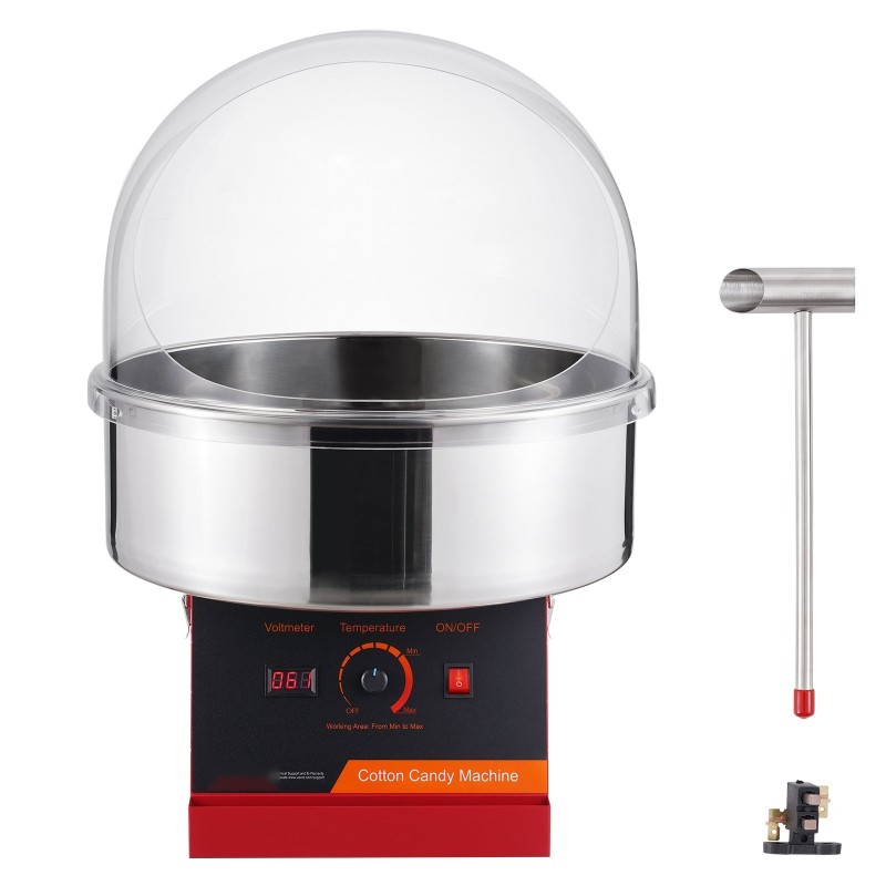 Sähköinen hattarakone tuhannen watin ruostumaton teräskulho suojakupulla kuusi annosta minuutissa punainen