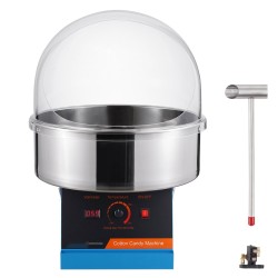 Sähkökäyttöinen hattarakone 1000W ruostumaton teräskulho suojakuvulla sokerimittalla kodin ja pieniin tapahtumiin