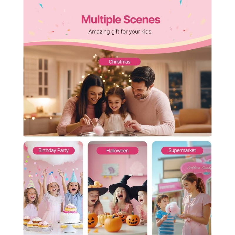 Sähköinen hattarakone 1000W 52 cm ruostumattomasta teräksestä valmistettu kulho punainen