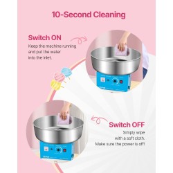 Sähkökäyttöinen hattarakone 1000W 52 cm ruostumaton teräskulho sokerilusikka säilytyslaatikko