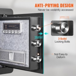 Kassakaappi kylmävalssatusta hiiliteräksestä 33,9 l digitaalinen numerolukko 2 mekaanista avainta palonkestävä pussi