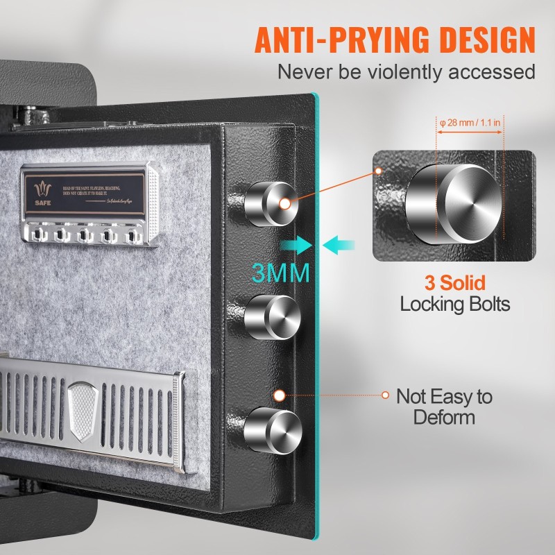 Kassakaappi kylmävalssatusta hiiliteräksestä 33,9 l digitaalinen numerolukko 2 mekaanista avainta palonkestävä pussi