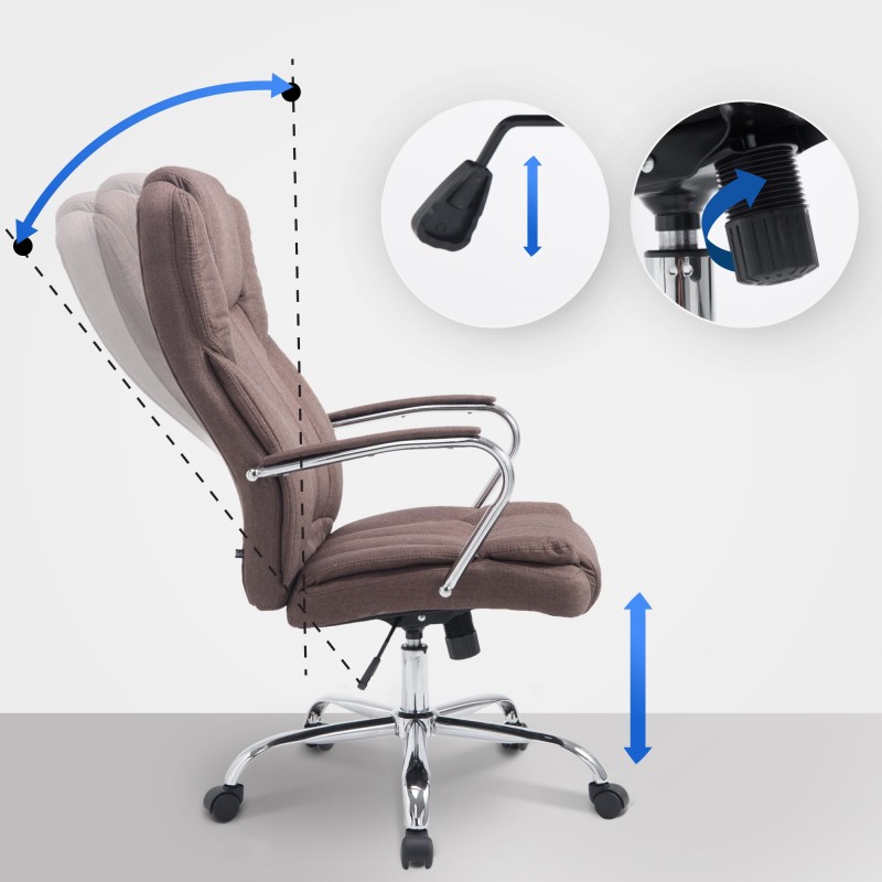 Ergonominen toimistotuoli säädettävällä korkeudella ja keinumekanismilla