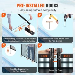 Irrotettava allasaita Teslin PVC 1,21 m x 29,26 m alumiinitangoilla