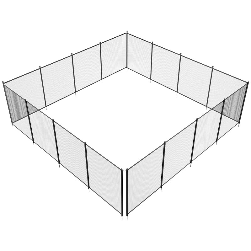 Irrotettava verkkoallasaita alumiinirunko PVC-verkko 1,2 m korkea 14,6 m pitkä