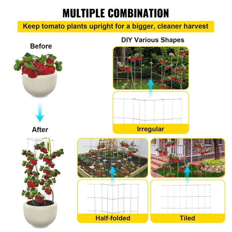 Tomaatinkehikot 5 kpl teräs PVC-pinnoitetut 30x30x117 cm neliönmuotoiset köynnöskasveille