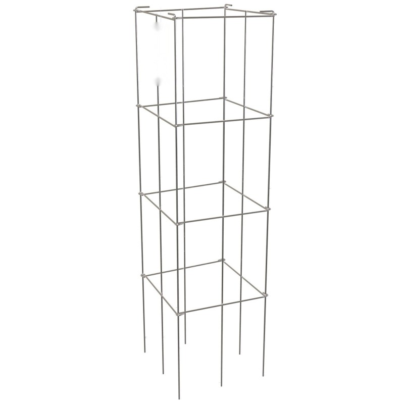 Tomaatinkehikot 5 kpl teräs PVC-pinnoitetut 30x30x117 cm neliönmuotoiset köynnöskasveille