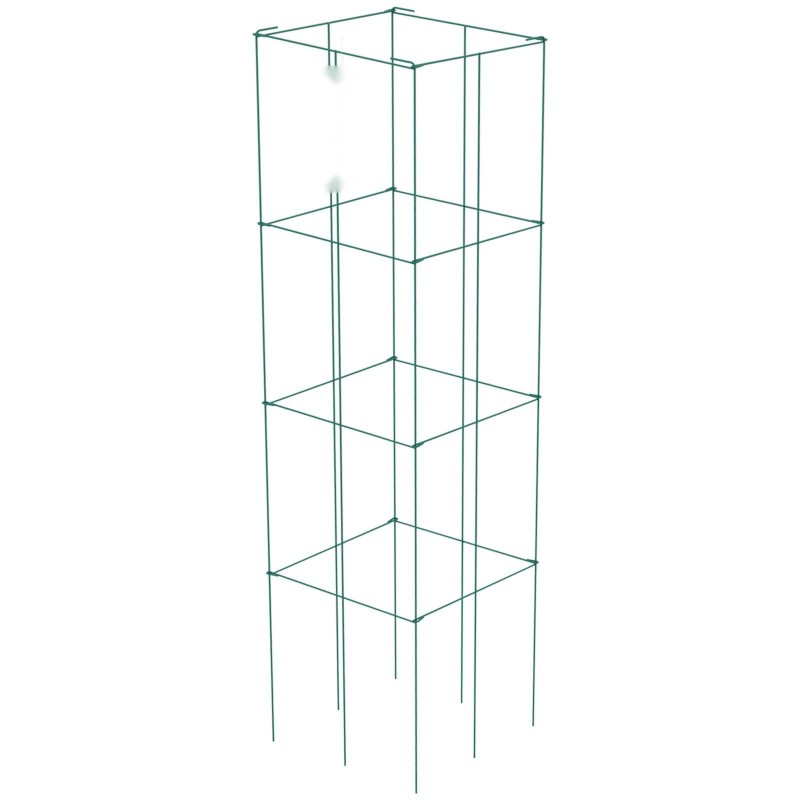 Tomaatin tukikehikot 5 kpl neliönmuotoiset PVC-pinnoitettu teräs 30×30×117 cm