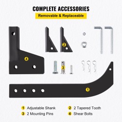 Vetokoukkuun kiinnitettävä hiiliteräs repijä säädettävällä 41 cm varrella kaksi hammasta