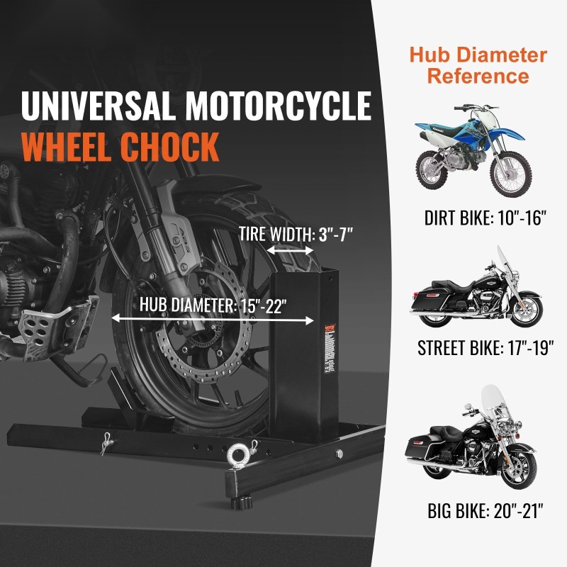 Moottoripyörän pyöräkiila teräs säädettävä 15–22 tuumaa vanteille