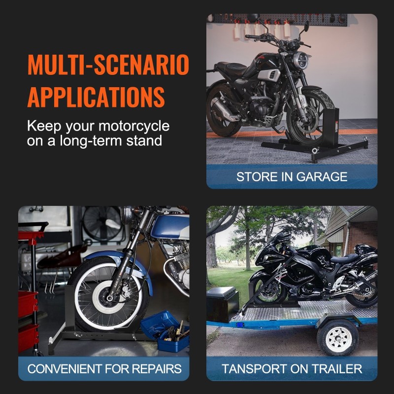 Moottoripyörän pyöräkiila teräs säädettävä 15–22 tuumaa vanteille