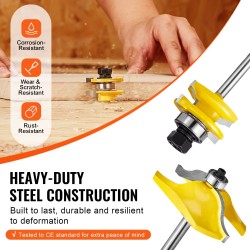 Jyrsinteräsarja 3 osaa YG8 kovametalli 6,35 mm varsi puukotelo puuntyöstöön