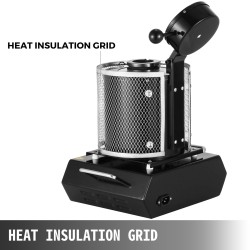 Digitaalinen sulatusuuni 1 kg grafiittisulatusastiolla 1750 W 1150 ℃ kullan ja hopean