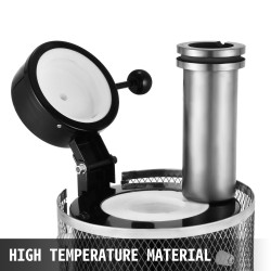 Sulatusuuni kolmen kilogramman grafiittisulatusastiolla digitaaliohjauksella 1150 °C kullan ja hopean sulatukseen