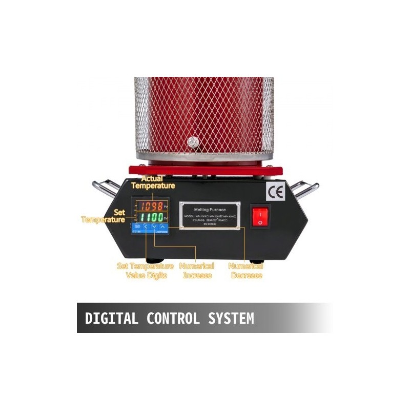 Sulatusuuni kahden kilogramman digitaalinen automaattinen jalometallien sulatukseen grafiittiupokas