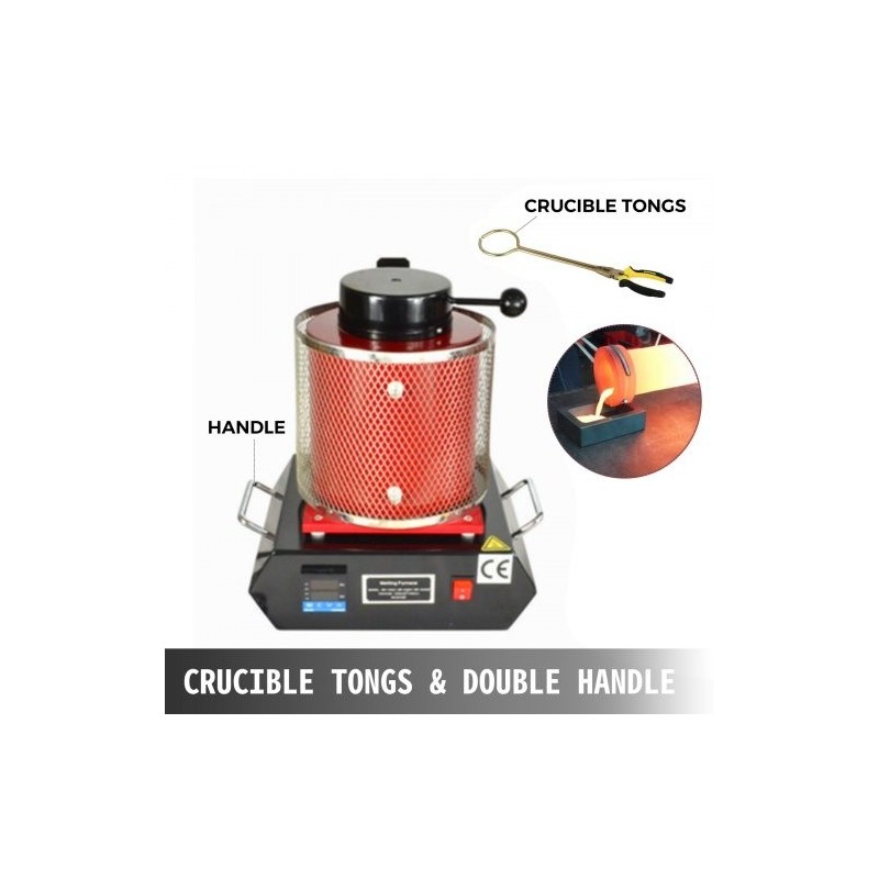 Sulatusuuni kahden kilogramman digitaalinen automaattinen jalometallien sulatukseen grafiittiupokas