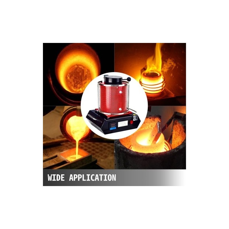 Sulatusuuni kahden kilogramman digitaalinen automaattinen jalometallien sulatukseen grafiittiupokas