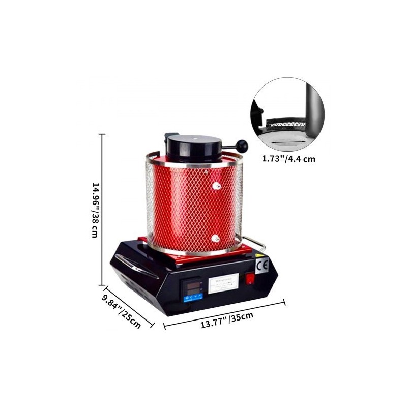 Sulatusuuni kahden kilogramman digitaalinen automaattinen jalometallien sulatukseen grafiittiupokas
