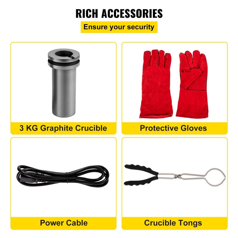 Sähköinen sulatusuuni 3 kg kapasiteetti digitaalinen lämpötilansäätö 1350 wattia 1150 celsiusastetta grafiittitiiviste