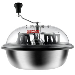 Manuaalinen lehtikulholeikkuri 430x430x380 mm 3 ruostumatonta terää taitettava kuivauspussi läpinäkyvä kupu