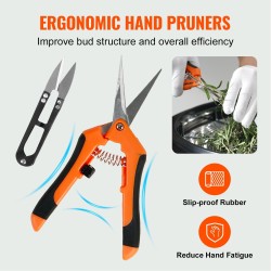 Manuaalinen kulhotrimmeri 24 tuumaa ruostumattomat terät lehtien ja nuppujen viimeistelyyn