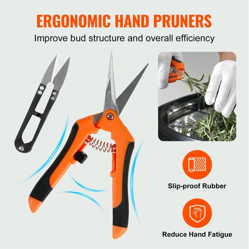 Manuaalinen kulhotrimmeri 24 tuumaa ruostumattomat terät lehtien ja nuppujen viimeistelyyn