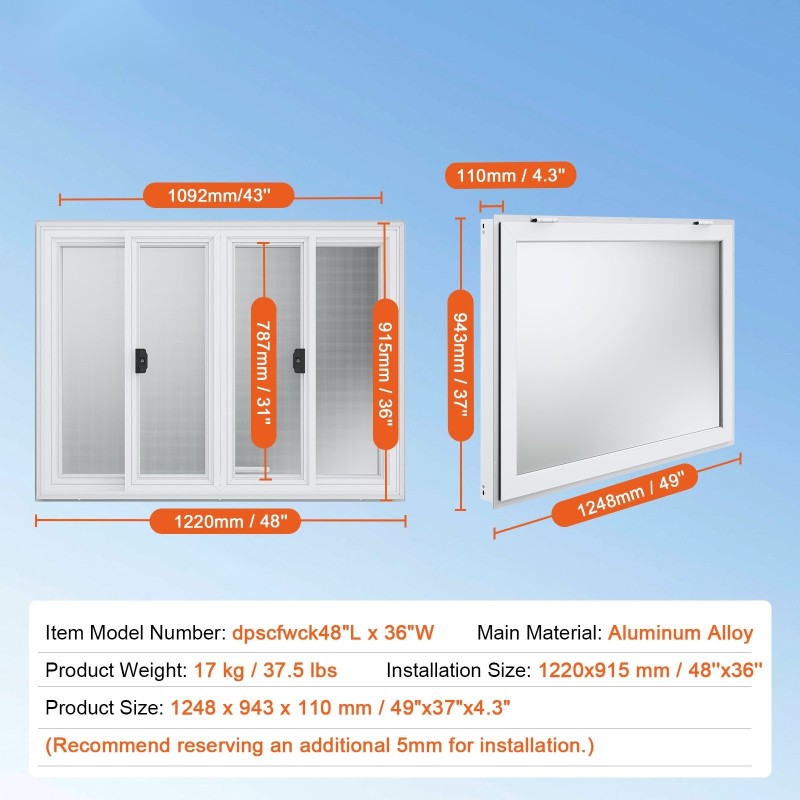 Myyntiluukku ruokavaunuun alumiiniseosrunko asennuskoko 1220x915 mm 4 liukuikkunaa ruostumaton teräsverkko
