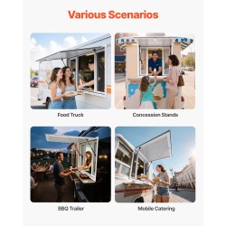 Myyntiluukku alumiiniseos 943x943 mm ruokarekkoihin 4 liukuikkunaa markiisiovi jopa 85 asteen hyttysverkko