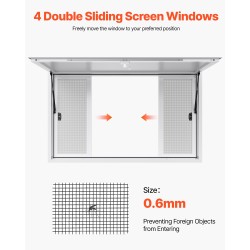 Myyntiluukku alumiiniseoksesta 152x92 cm neljä liukuikkunaa 85 asteen markiisiovi