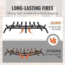 Takkaritilä 30-tuumainen jauhemaalatut 19 mm terästangot 6 jalkaa