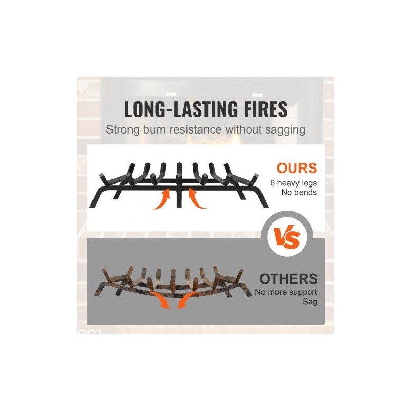 Takkaritilä 30-tuumainen jauhemaalatut 19 mm terästangot 6 jalkaa