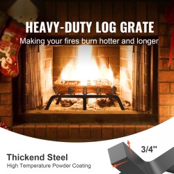 Polttopuuteline jauhemaalatusta teräksestä 19 mm tangoilla 6 jalkaa musta sisä- ja ulkotakkoihin