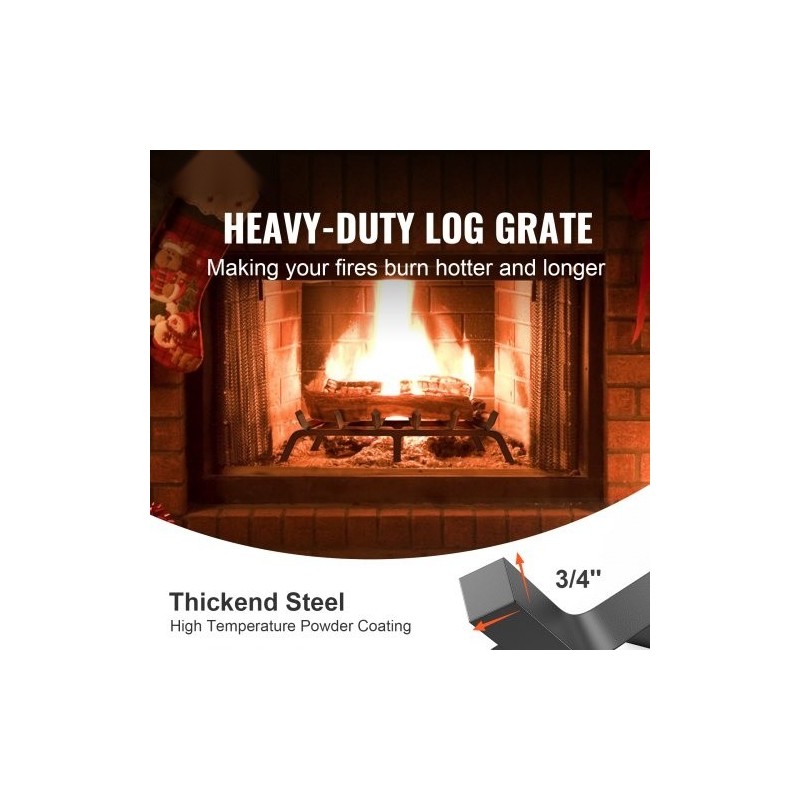 Tukkiritilä jauhemaalattua terästä 27-tuumainen 6 tukijalkaa takkaan ja puu-uuniin