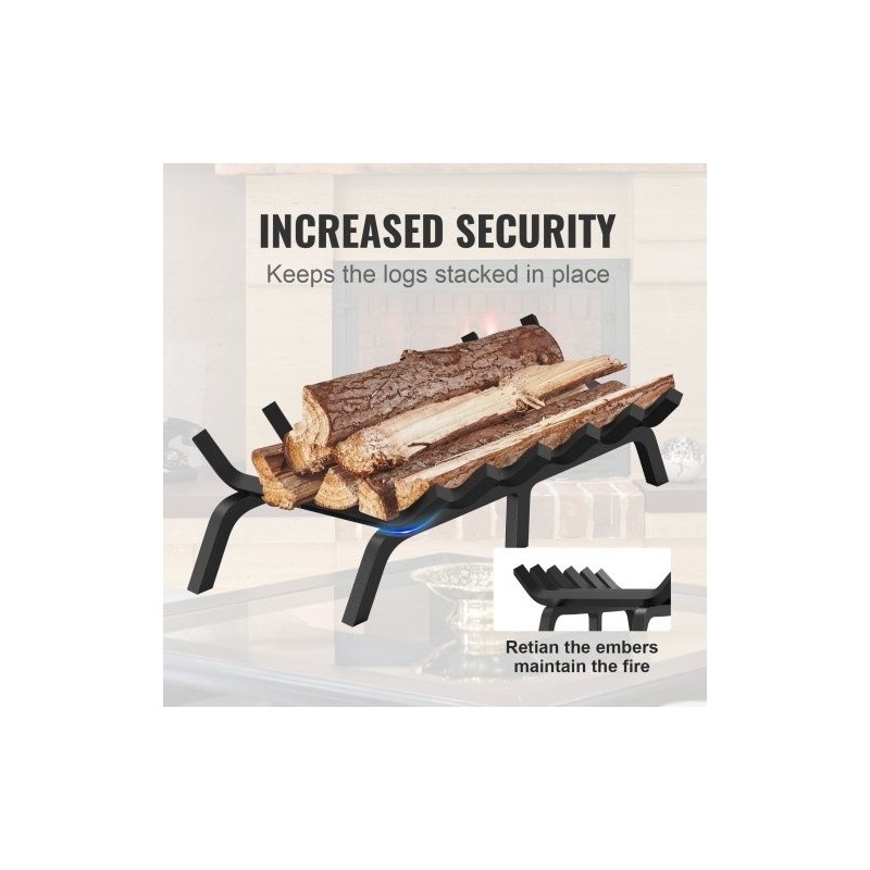 Tukkiritilä jauhemaalattua terästä 27-tuumainen 6 tukijalkaa takkaan ja puu-uuniin