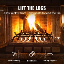 Tukkiritilä jauhemaalattua terästä 27-tuumainen 6 tukijalkaa takkaan ja puu-uuniin