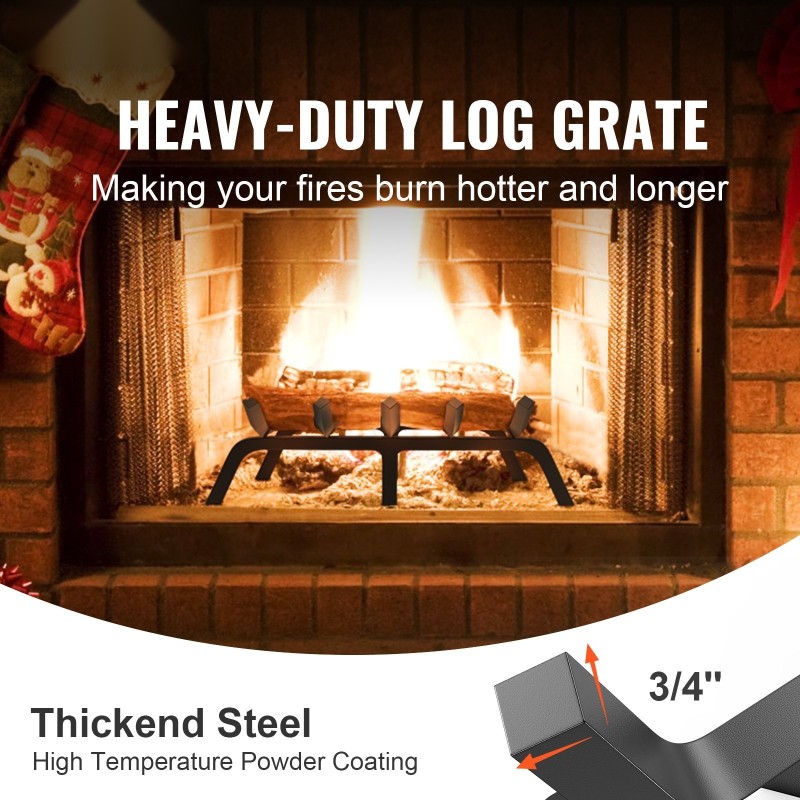 Takkaritilä pulverimaalattua terästä 21-tuumainen 6 tukijalkaa sisä- ja ulkotulisijoihin