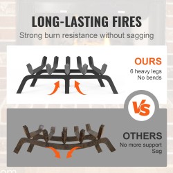 Takkaritilä pulverimaalattua terästä 21-tuumainen 6 tukijalkaa sisä- ja ulkotulisijoihin