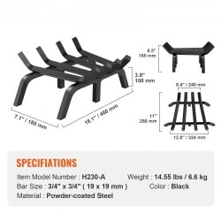Takkatukkiarina jauhemaalattu teräs kahdeksantoista tuuman kuusi tukijalkaa raskaaseen käyttöön