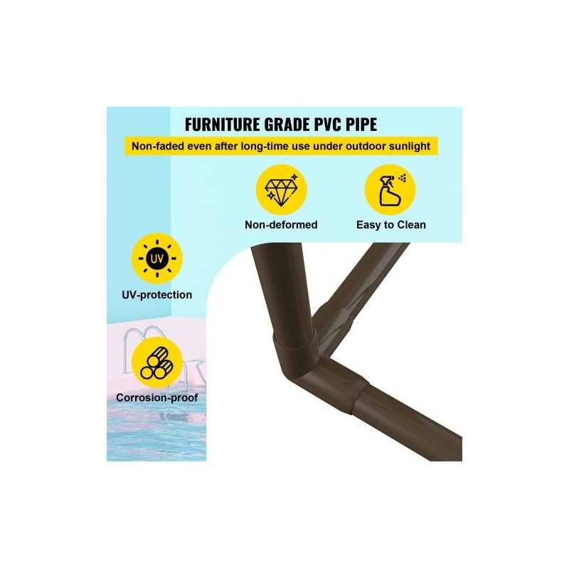 Pyyheteline PVC-rakenteinen viisi tankoa trapetsimuotoinen vapaasti seisova ulkokäyttöön mukana kahdeksan pyyhepidikettä