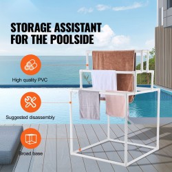 Pyyheteline muovinen kahdeksan poikkipuuta vapaasti seisova valkoinen ulkokäyttöön ja sisäkäyttöön