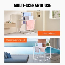 Pyyheteline muovinen kahdeksan poikkipuuta vapaasti seisova valkoinen ulkokäyttöön ja sisäkäyttöön