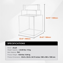 Pyyheteline muovinen kahdeksan poikkipuuta vapaasti seisova valkoinen ulkokäyttöön ja sisäkäyttöön