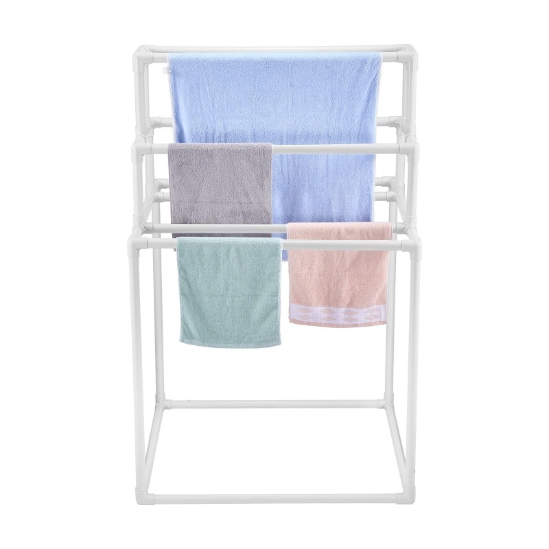 Pyyheteline muovinen kahdeksan poikkipuuta vapaasti seisova valkoinen ulkokäyttöön ja sisäkäyttöön
