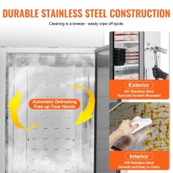 Kaupallinen pystyyn asennettava yhden oven pakastin ruostumattomasta teräksestä 570 l