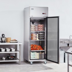 Kaupallinen pystyyn asennettava yhden oven pakastin ruostumattomasta teräksestä 570 l
