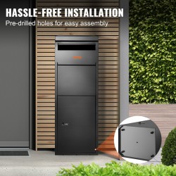 Ulkopakettilaatikko 0,8 mm sinkitty teräs 35,5x29,5x105,5 cm koodilukolla IPX3