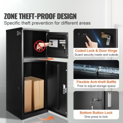 Pakettien toimituslaatikko sinkitty teräs 41,1 x 40,1 x 111,8 cm numerolukolla