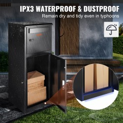 Pakettien toimituslaatikko sinkitty teräs 41,1 x 40,1 x 111,8 cm numerolukolla