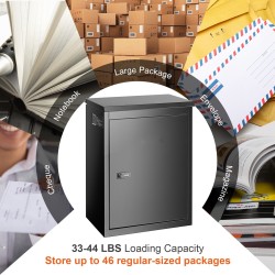 Lukittava ulkopostilaatikko 0,8 mm sinkitty teräs koko 39×27×52 cm musta