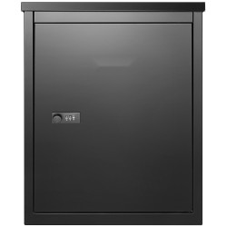 Lukittava ulkopostilaatikko 0,8 mm sinkitty teräs koko 39×27×52 cm musta